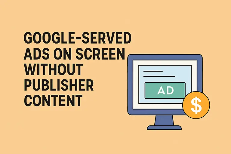 Google AdSense: Google-served Ads on Screen Without Publisher Content