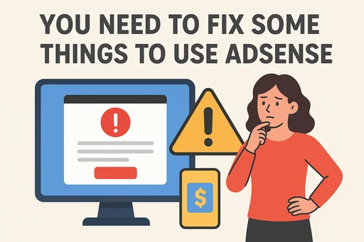You Need to Fix Some Things to Use AdSense